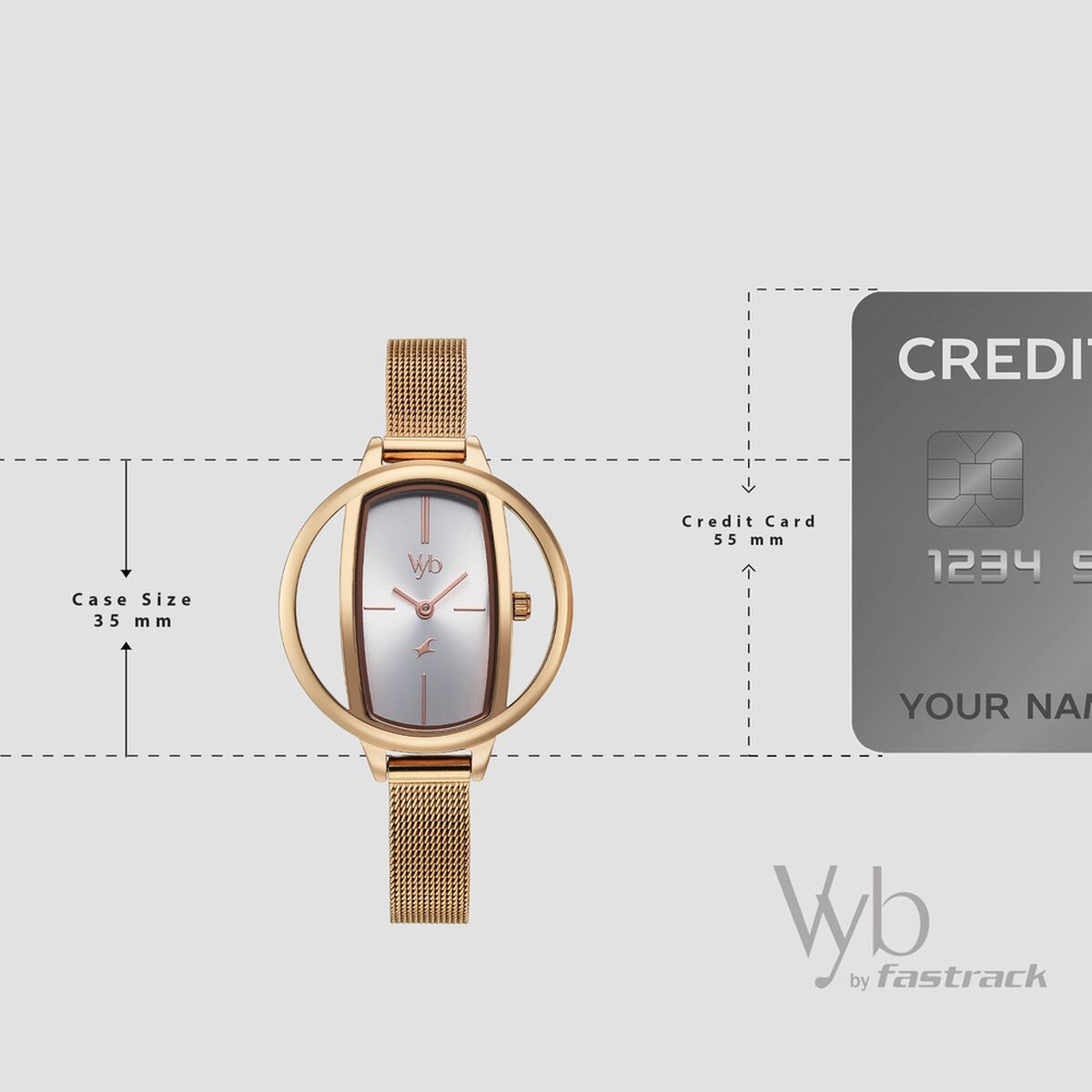 Vyb Charmer By Fastrack Quartz Analog Silver Dial Rose Gold Stainless Steel Strap Watch For Girls 4