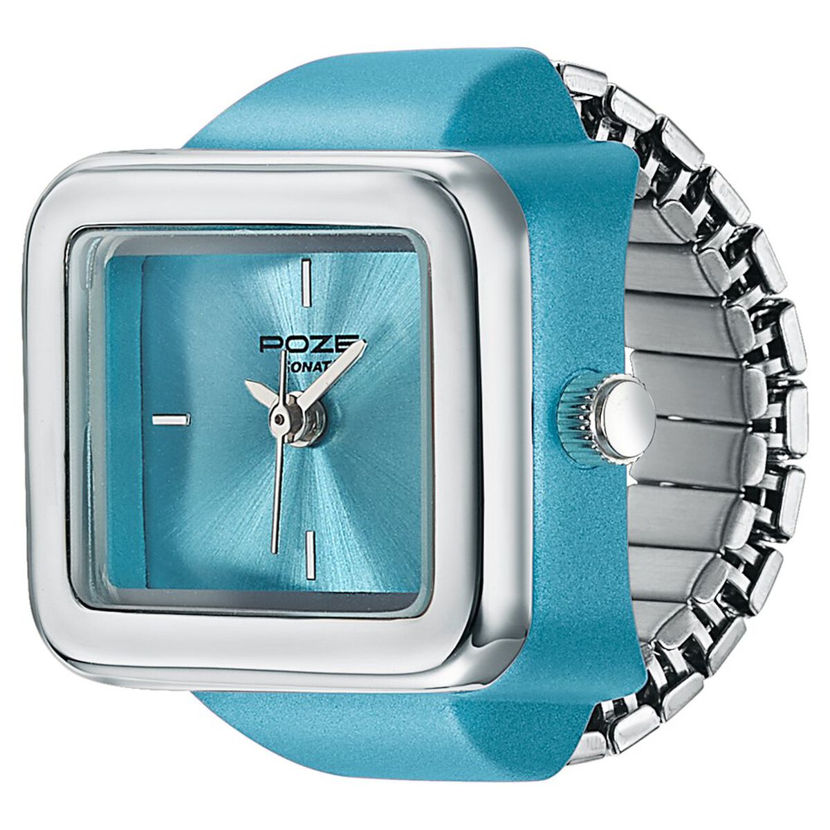 Ring Watch By Sonata Quartz Analog Blue Dial Silver Metal Strap Watch For Women 3