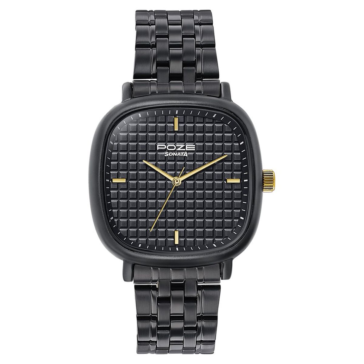 Sonata Poze Quartz Analog Black Dial Black Colour Stainless Steel Strap Watch For Men 3
