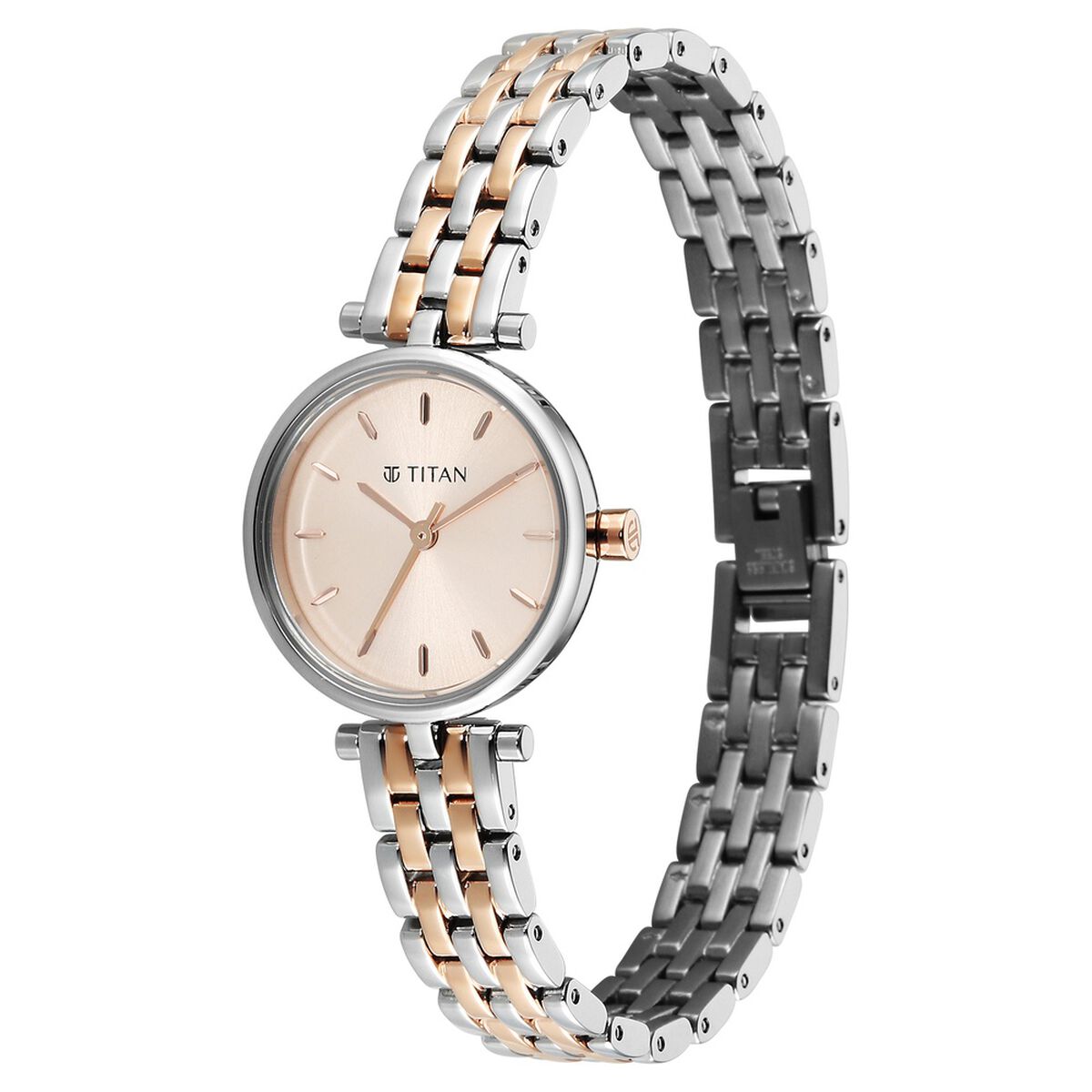 Titan Workday Edit Quartz Analog Pink Dial Two Toned Stainless Steel Strap Watch For Women 3