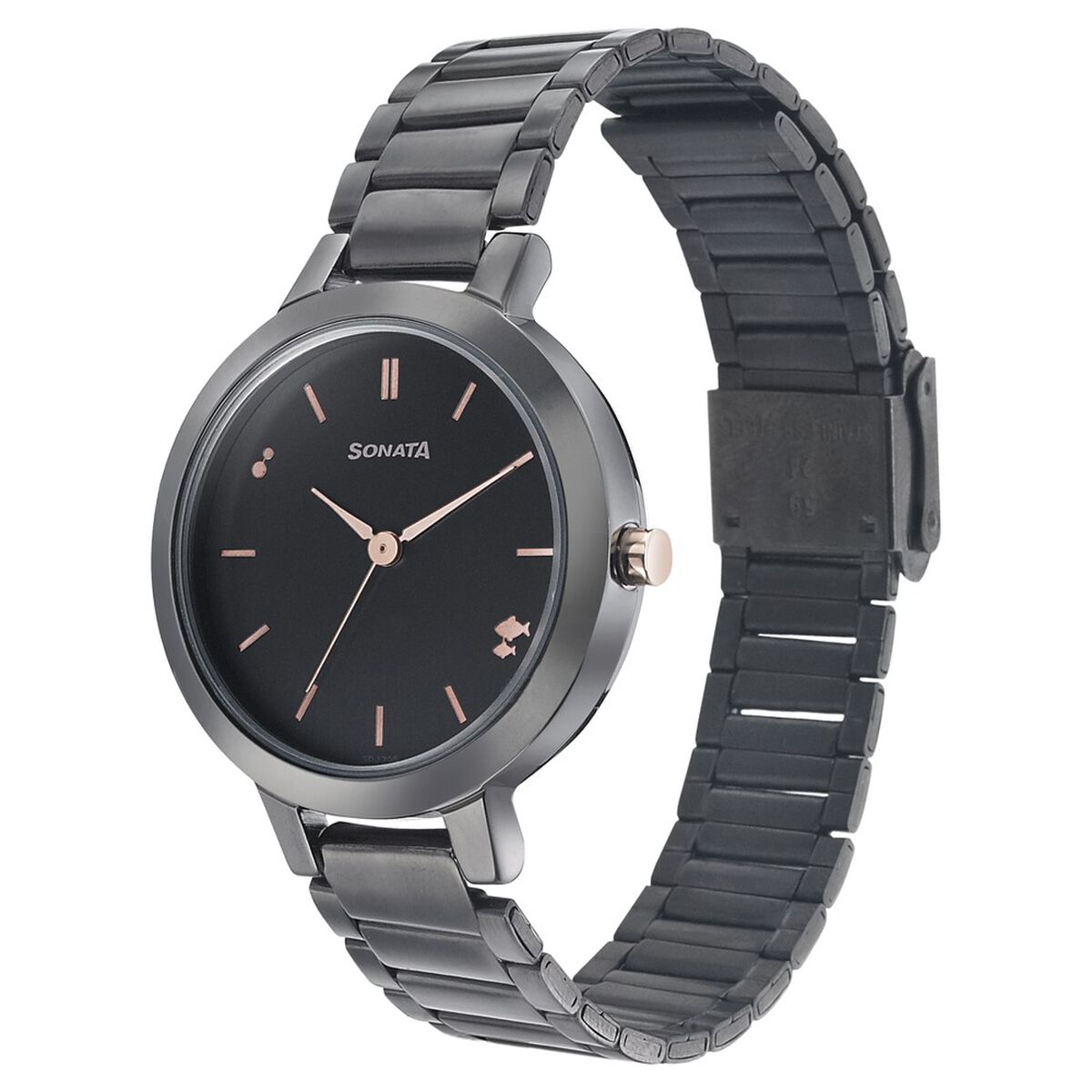 Sonata Play Anthracite Dial Women Watch With Stainless Steel Strap 2