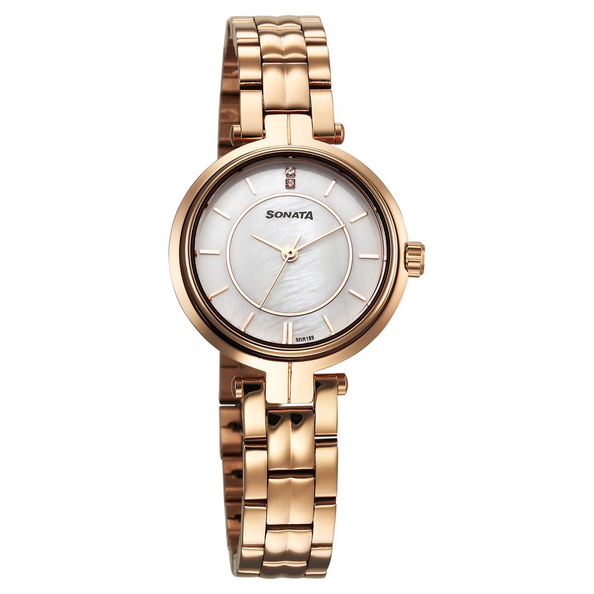 Sonata Wedding Quartz Analog Off White Dial Stainless Steel Strap Watch For Women 1