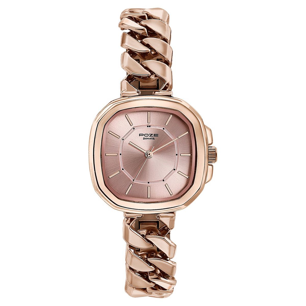 Sonata Poze Quartz Analog Rose Gold Dial Metal Strap Watch For Women 2