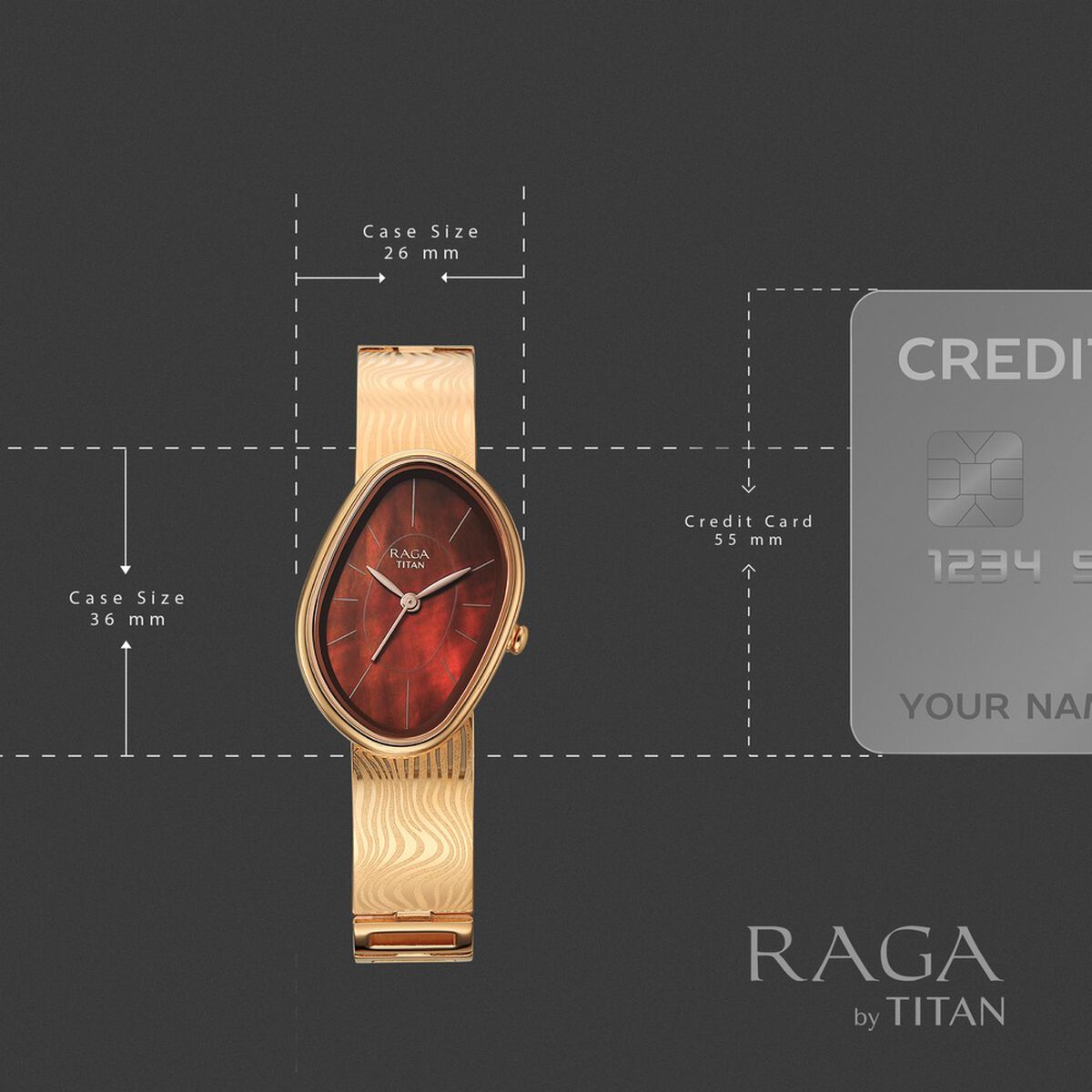 Titan Raga Sierra Quartz Analog Amber - Brown Dial Rose Gold Metal Strap Watch For Women 4