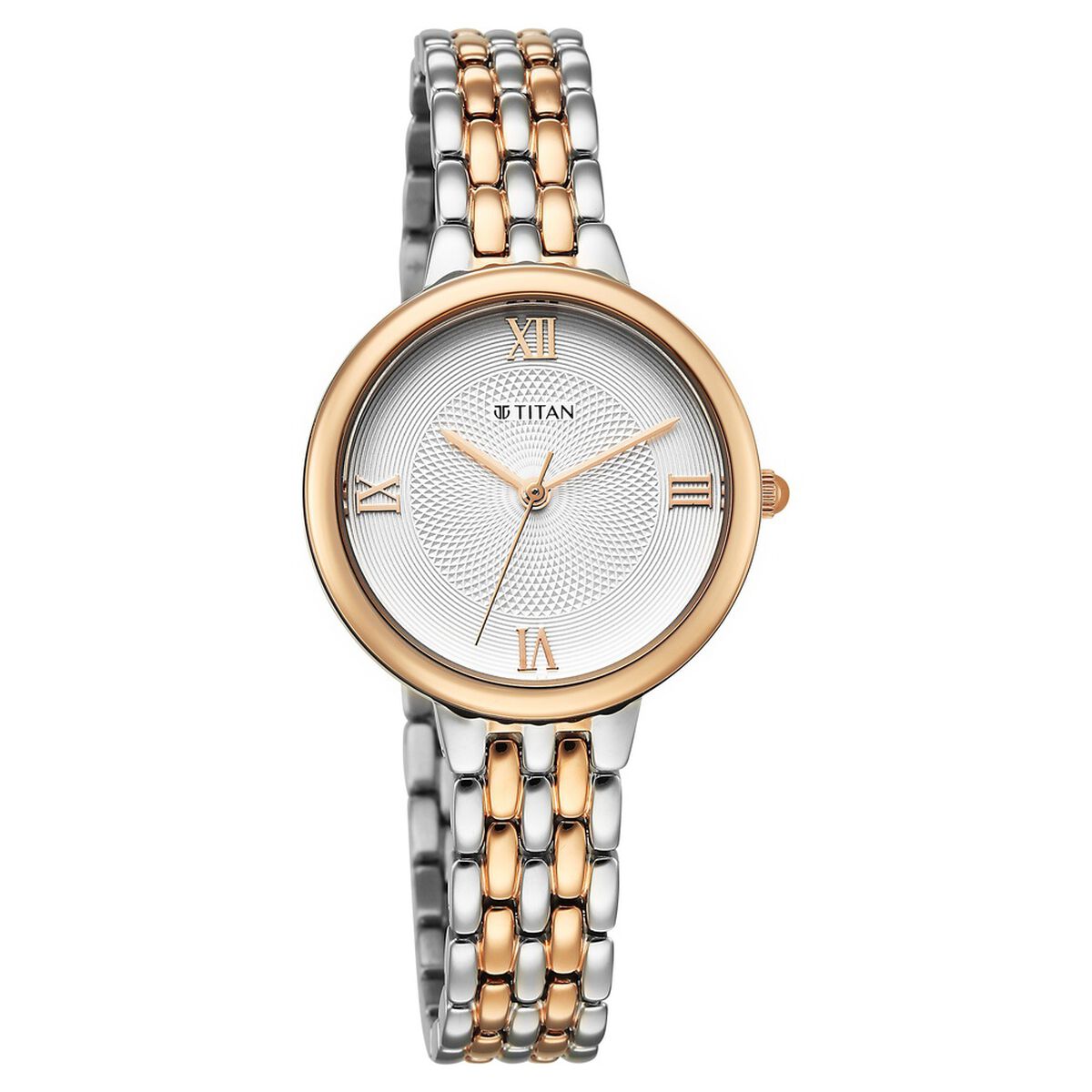 Titan Eminence Quartz Analog White Dial Two Toned Strap Watch For Women 2