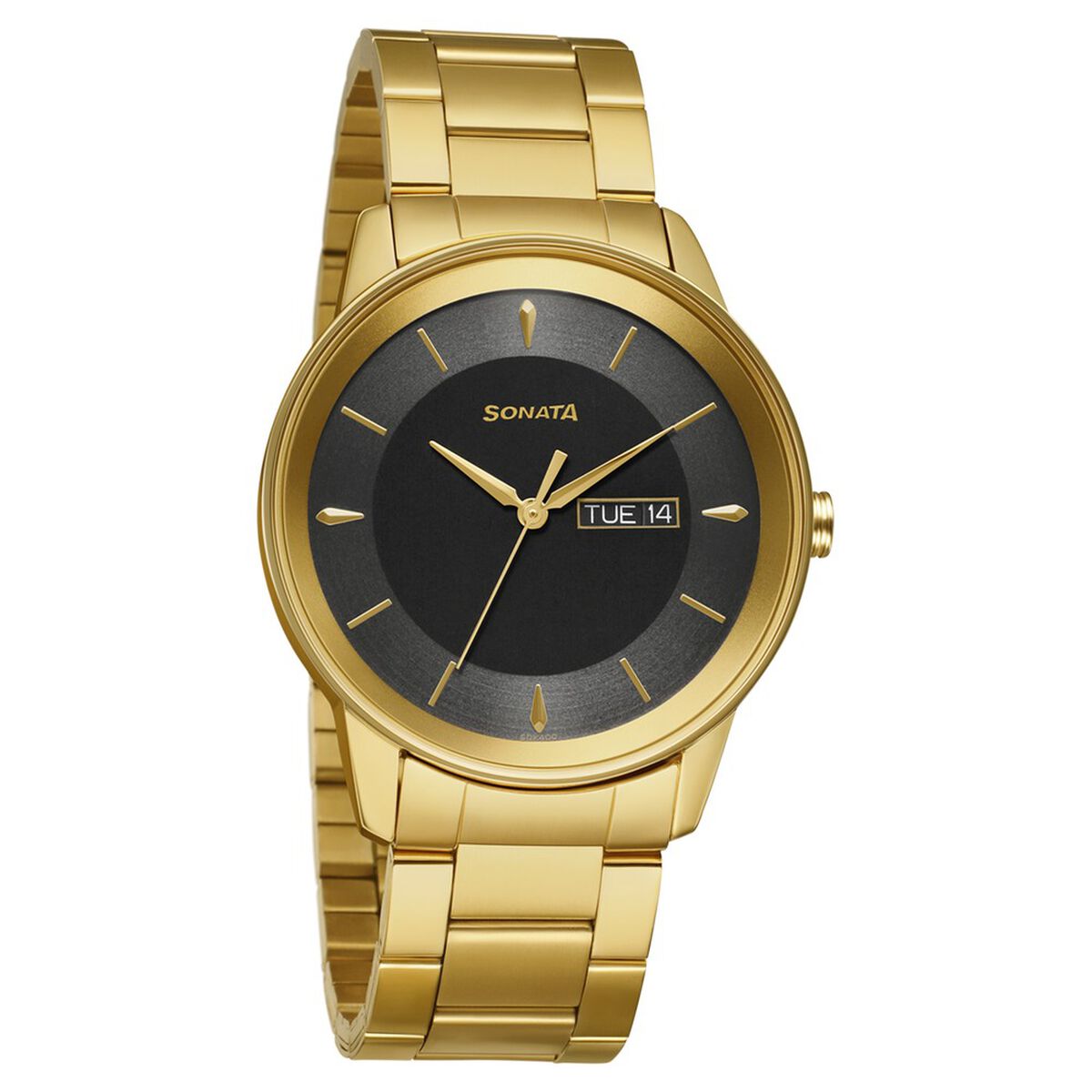 Sonata Quartz Analog with Day and Date Grey Dial Stainless Steel Strap Watch for Men 1