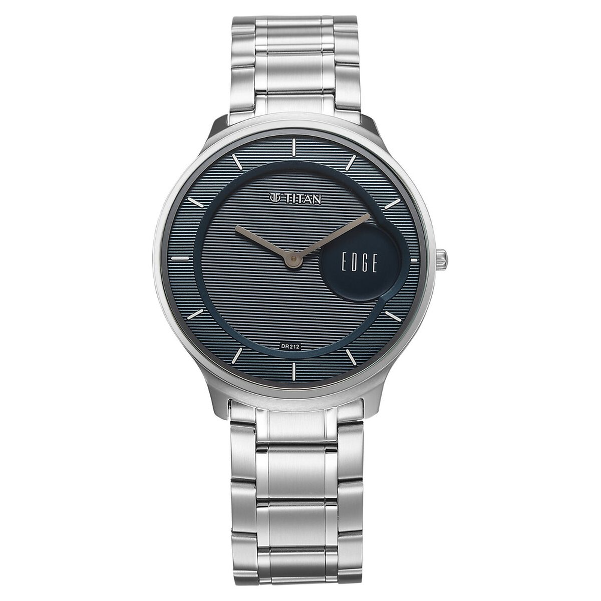 Titan Edge Murals Quartz Analog Blue Dial Stainless Steel Strap Watch For Men 1