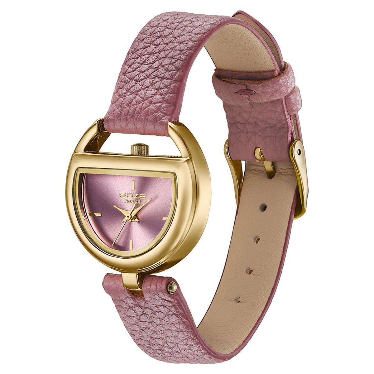 Poze By Sonata Quartz Analog Purple Dial Purple PU Leather Strap Watch For Women 5