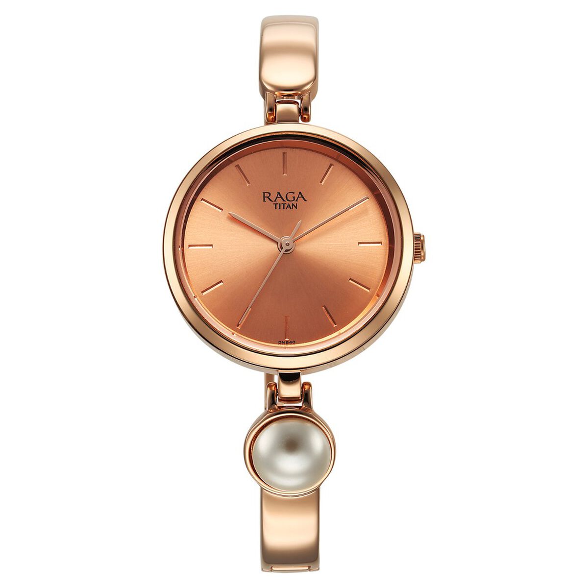 Titan Raga Power Pearls Quartz Analog Rose Gold Dial Metal Strap with pearl Watch for Women 2