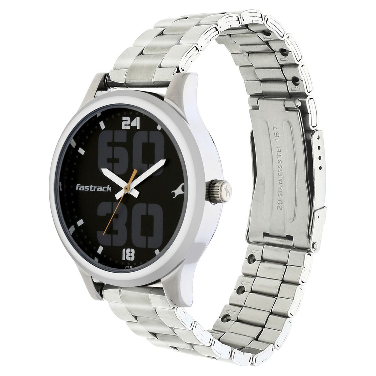 Fastrack Bold Quartz Analog Black Dial Stainless Steel Strap Watch for Guys 3