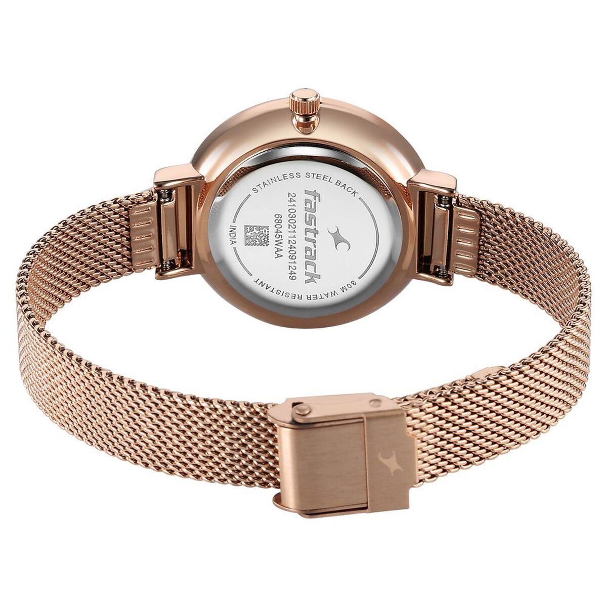 Fastrack Stunners X Quartz Analog Pink Dial Stainless Steel Strap Watch For Girls 5
