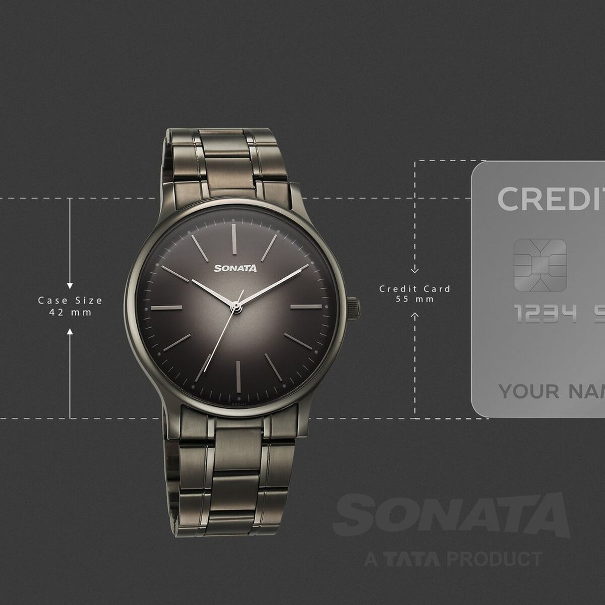 Sonata Aspire Quartz Analog Grey Dial Stainless Steel Strap Watch For Men 4