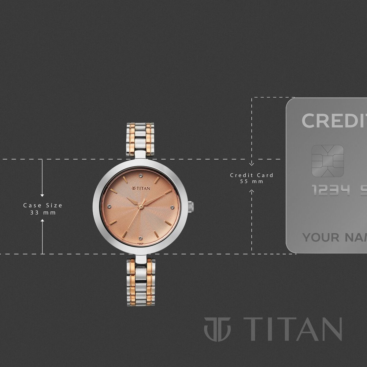 Titan Titan Karishma Quartz Analog Rose Gold Dial Two Toned Stainless Steel Strap Watch For Women 4