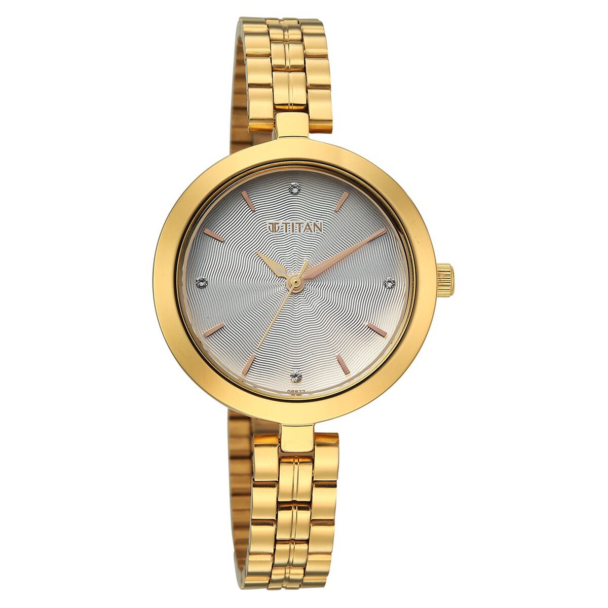 Titan Titan Karishma Quartz Analog Pink Dial Golden Stainless Steel Strap Watch For Women 2