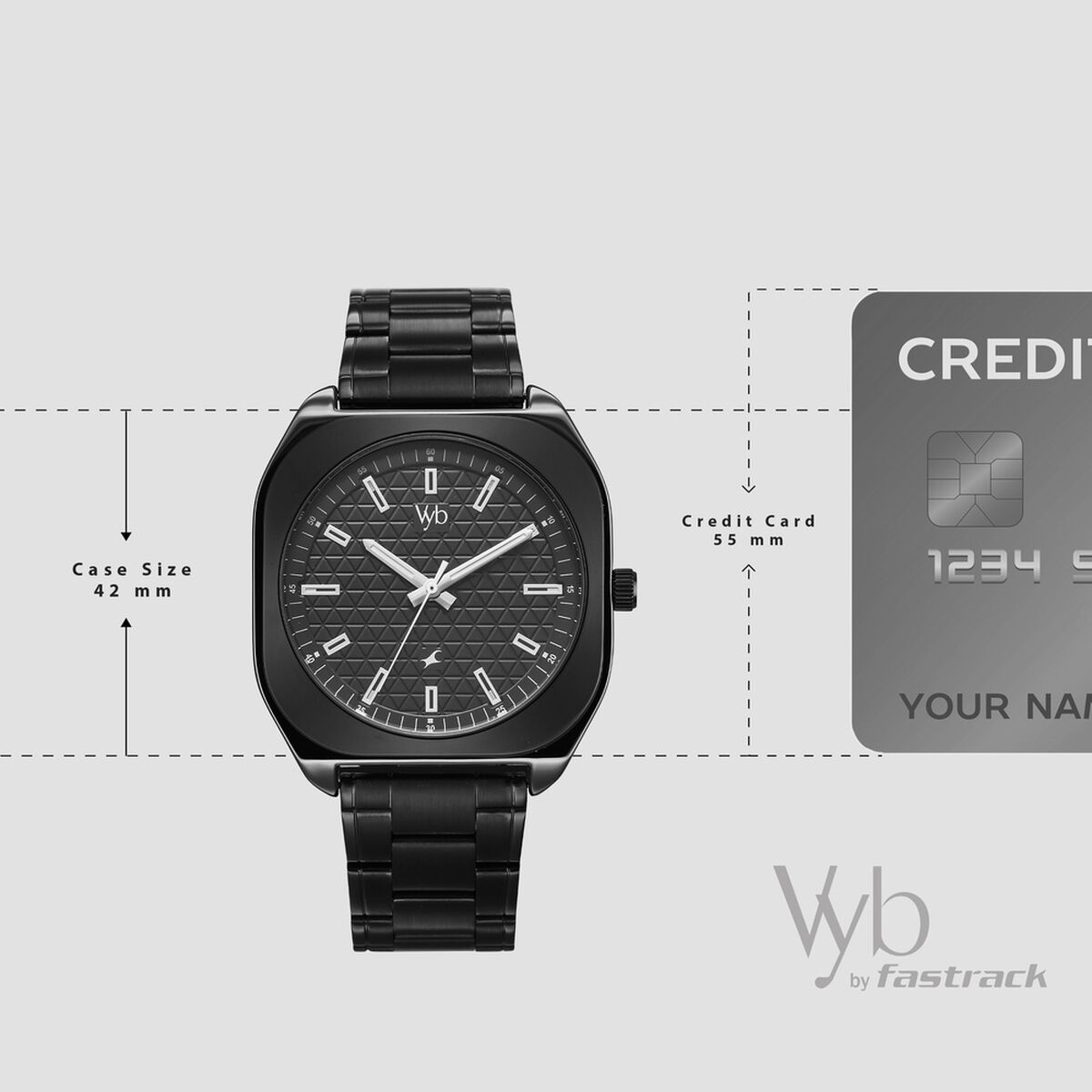 Vyb Aviator By Fastrack Quartz Analog Black Dial Two Toned Stainless Steel Strap Watch For Guys 4