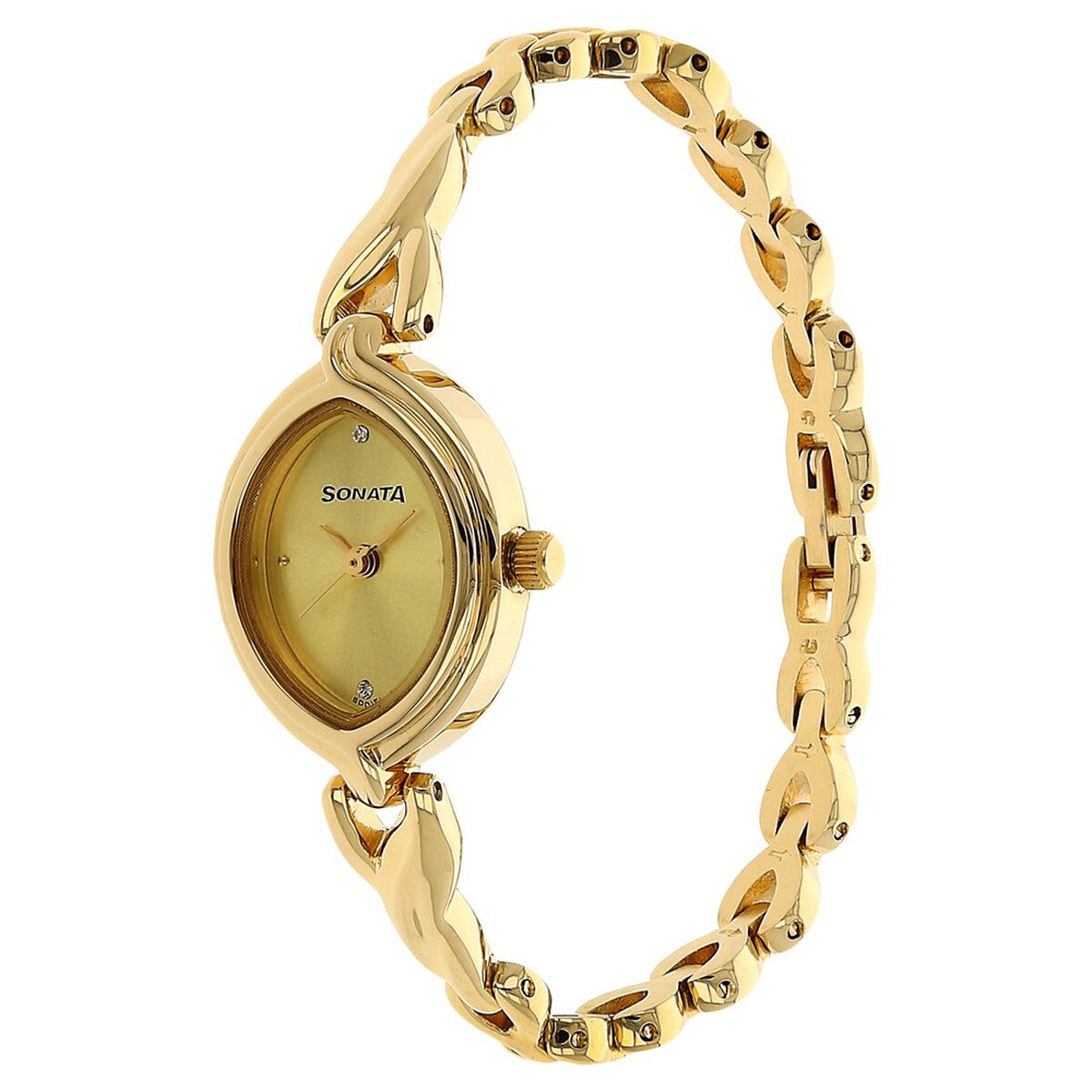 Sonata Quartz Analog Champagne Dial Metal Strap Watch for Women 2