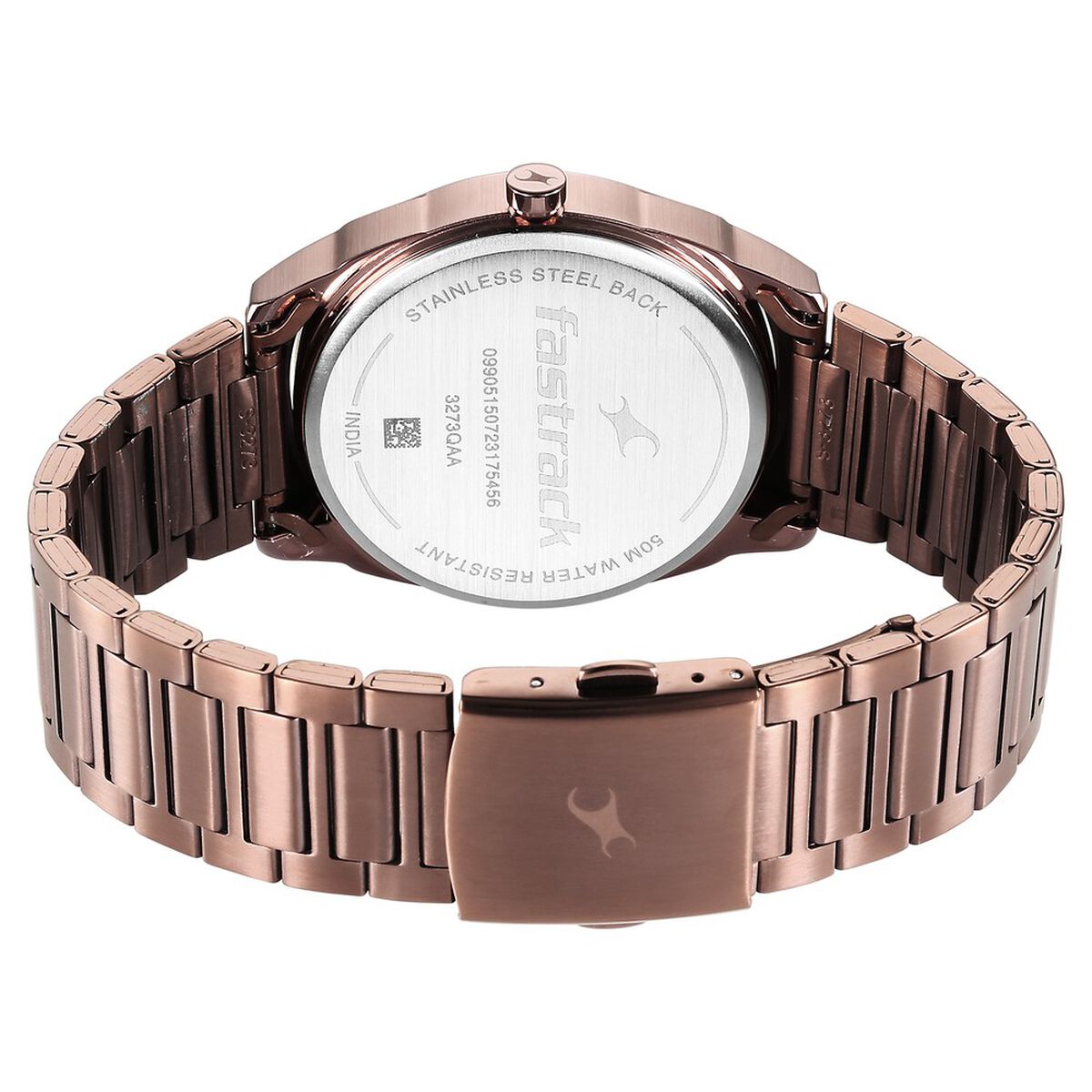 Fastrack Quartz Analog Black Dial Brown Stainless Steel Strap Watch for Guys 5