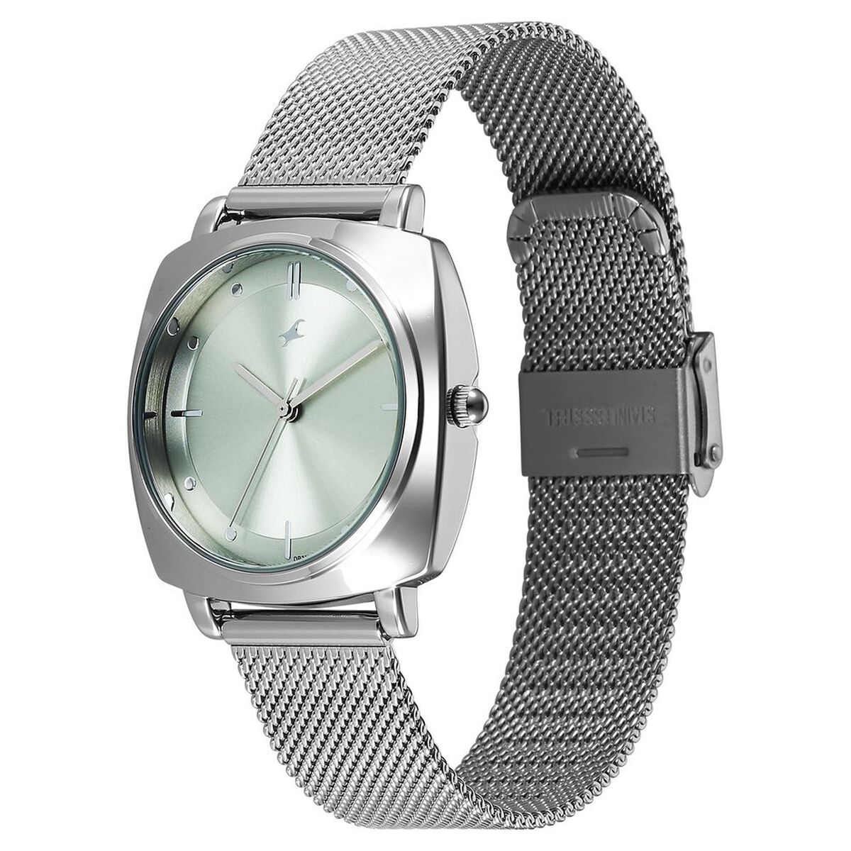 Fastrack Stunners X Quartz Analog Green Dial Stainless Steel Strap Watch For Girls 3