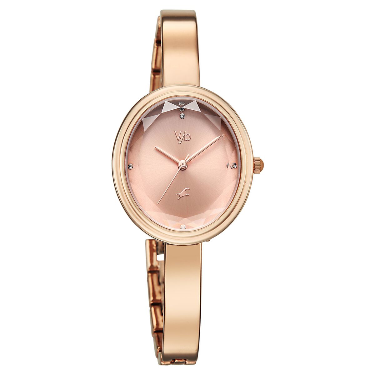 Vyb Aura By Fastrack Quartz Analog Pink Dial Two Toned Metal Strap Watch For Girls 2
