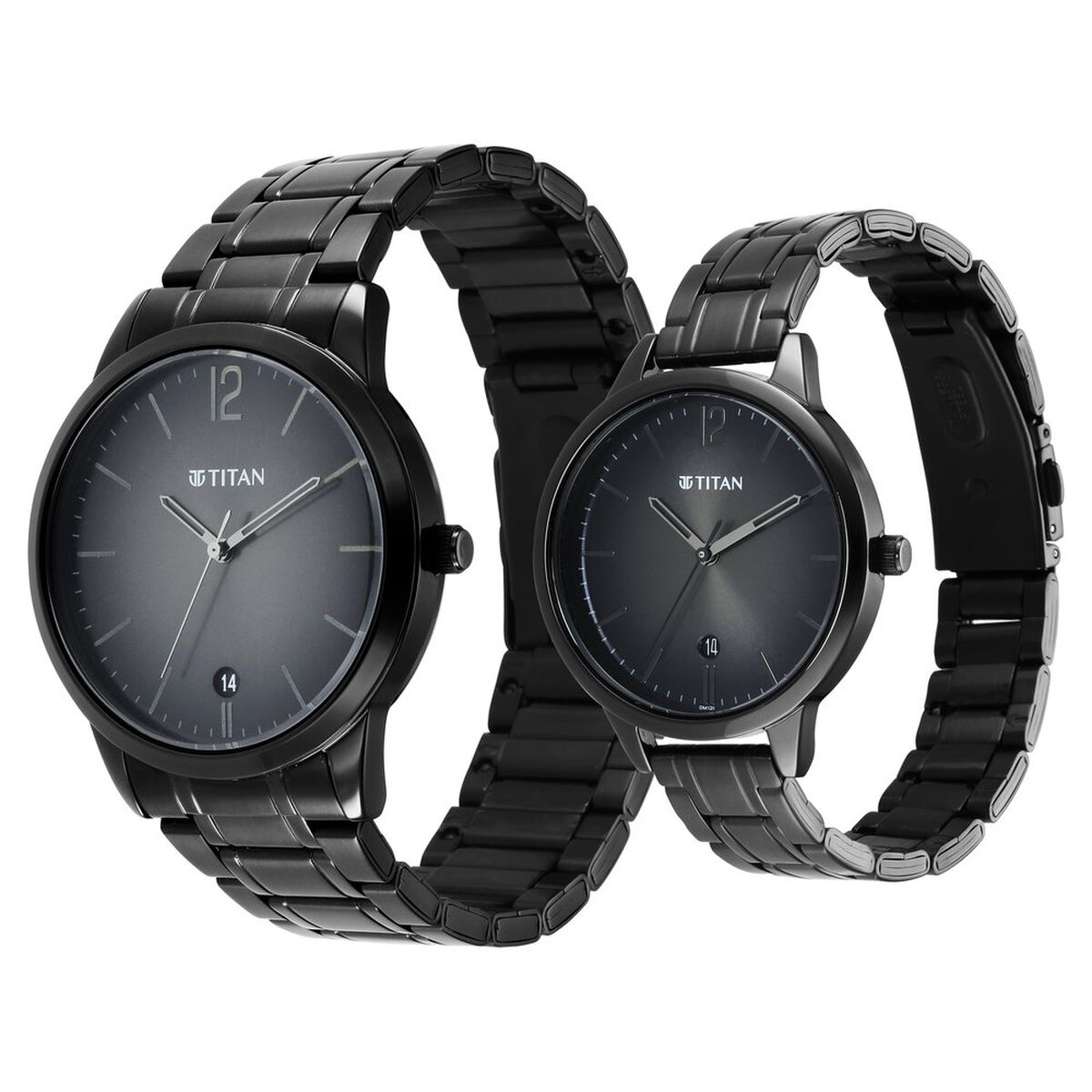 Titan Bandhan Anthracite Dial Analog with Date Stainless Steel Strap Watch for Couple 3