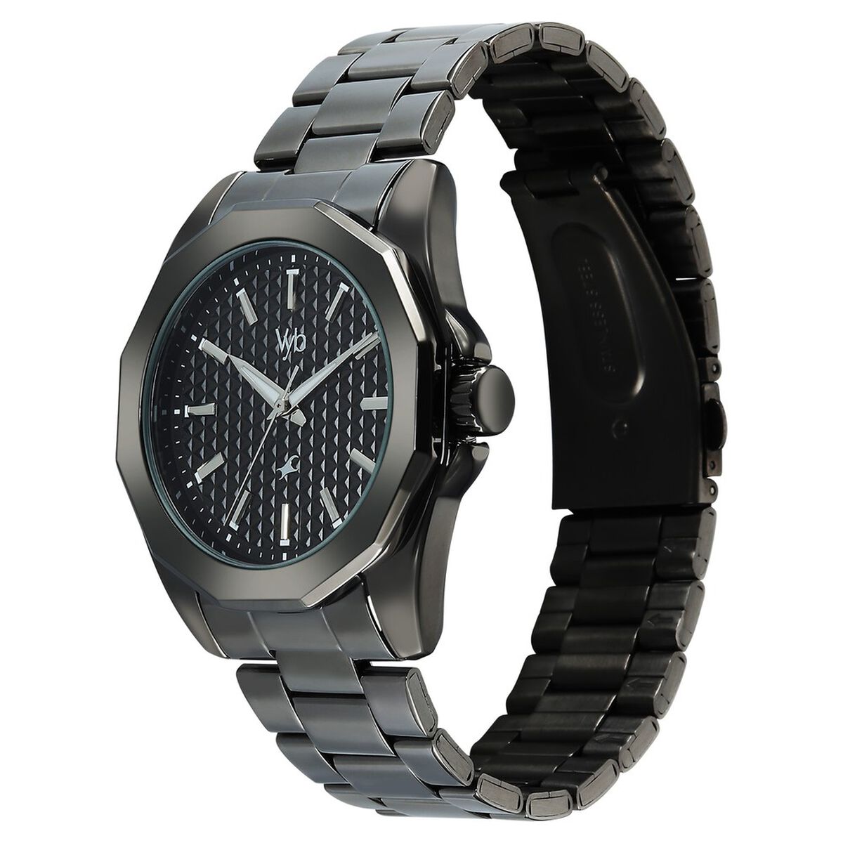 Vyb Challenger By Fastrack Quartz Analog Grey Dial Grey Stainless Steel Strap Watch For Guys 5