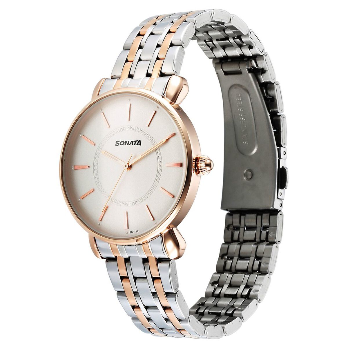 Sonata Wedding Quartz Analog Off White Dial Stainless Steel Strap Watch For Women 3