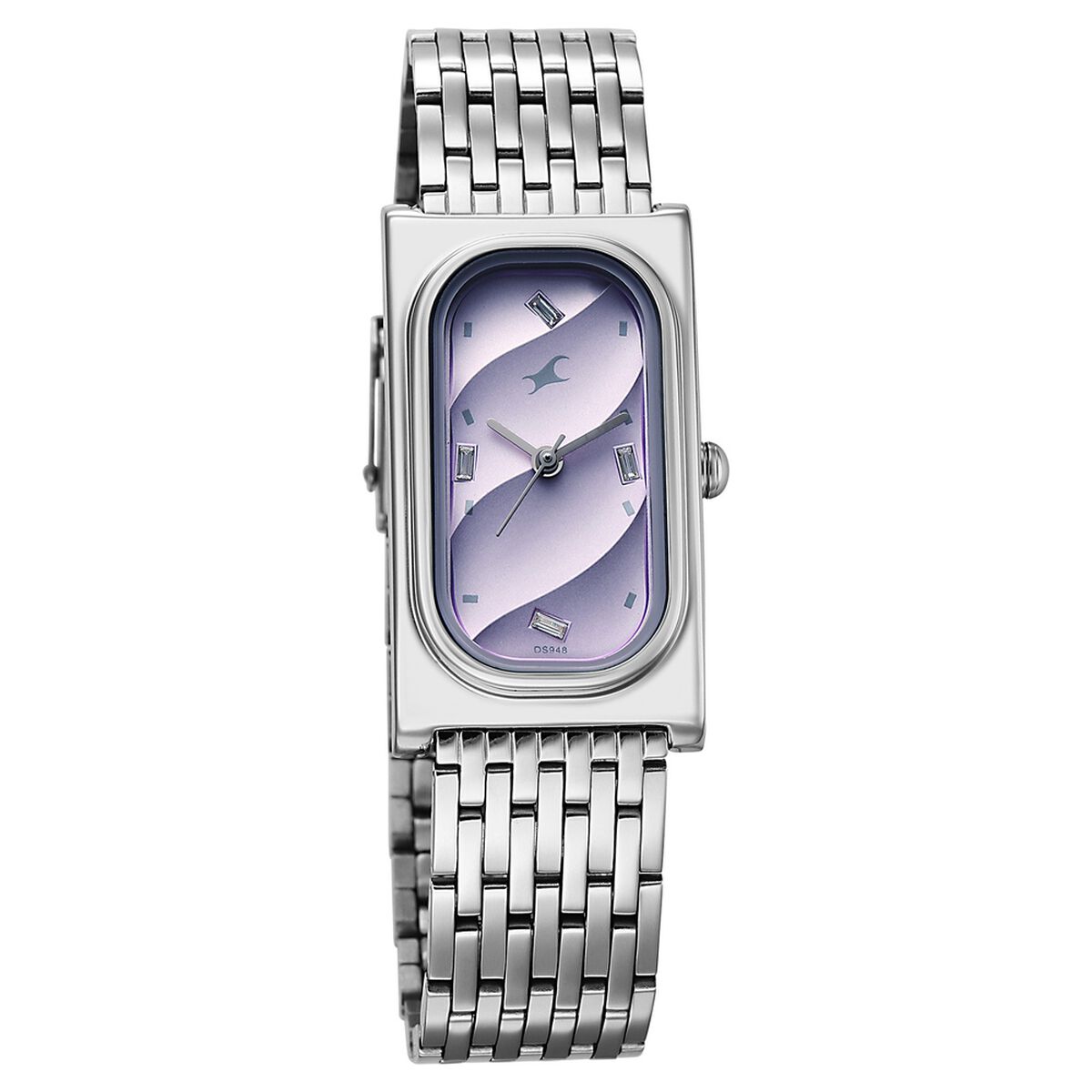 Fastrack Gelato silver analog bracelet watch with Black currant dial for Girls 3