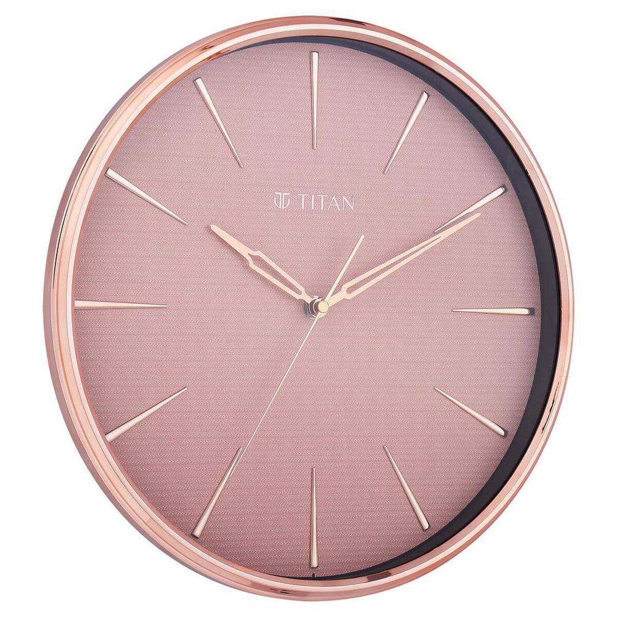 Titan Contemporary Rustic Pink Wall Clock in a Glossy Finish with a Textured Dial 32.5 x 32.5 cm (Medium) 3