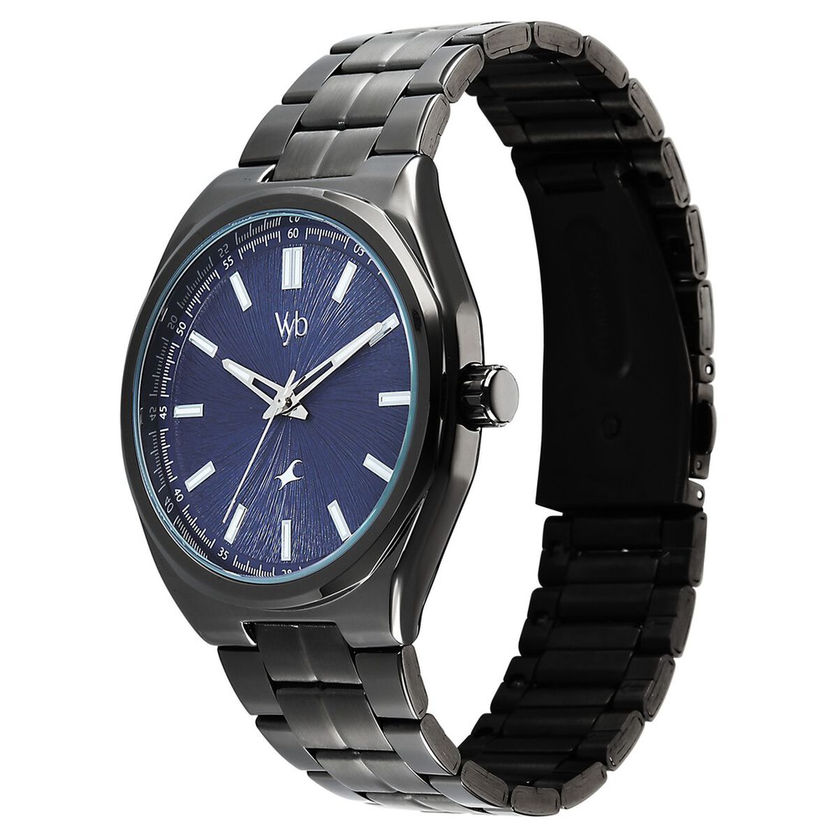 Vyb Aviator By Fastrack Quartz Analog Blue Dial Grey Stainless Steel Strap Watch For Guys 3