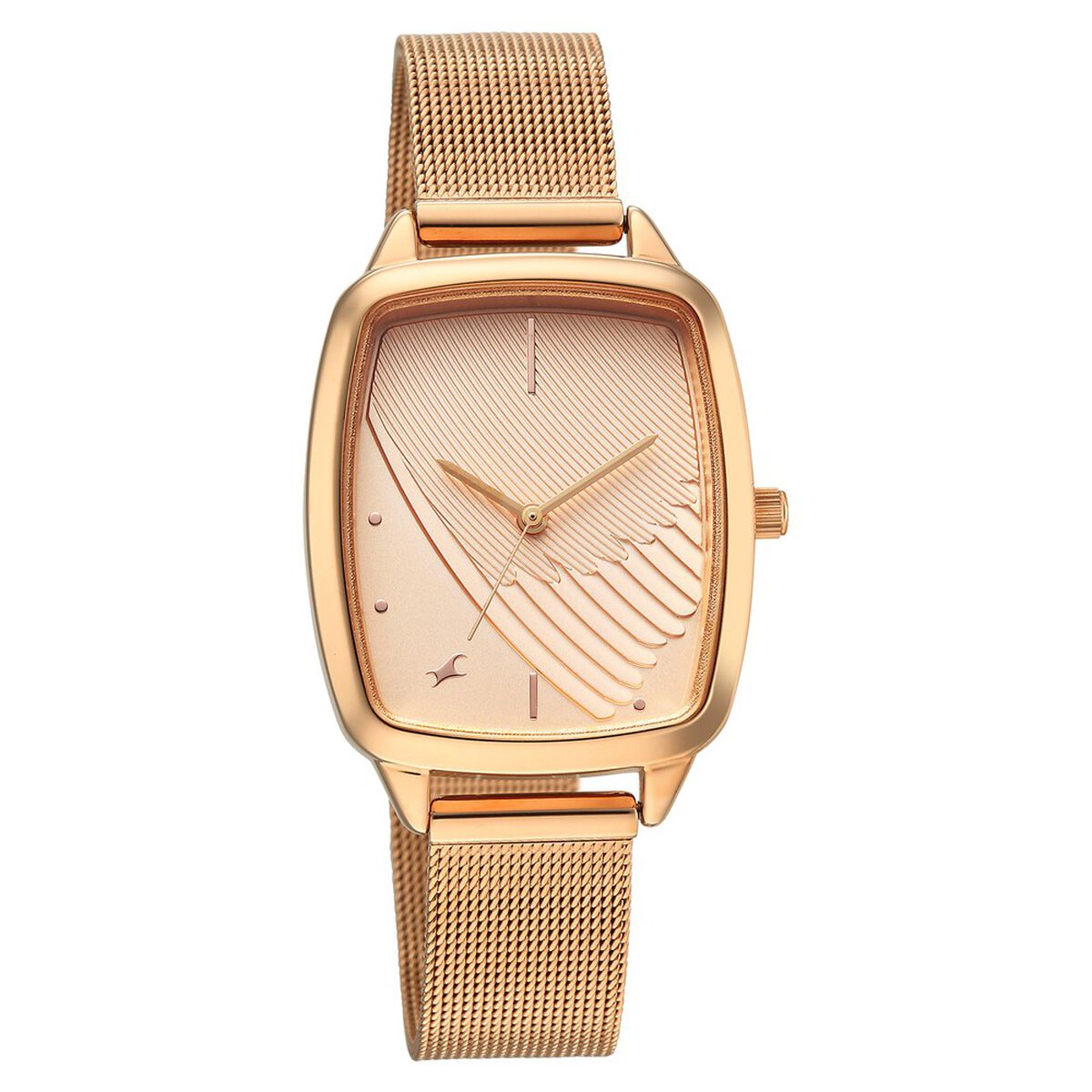 Fastrack Wild Quartz Analog Peach Dial Rose Gold Stainless Steel Strap Watch For Girls 5