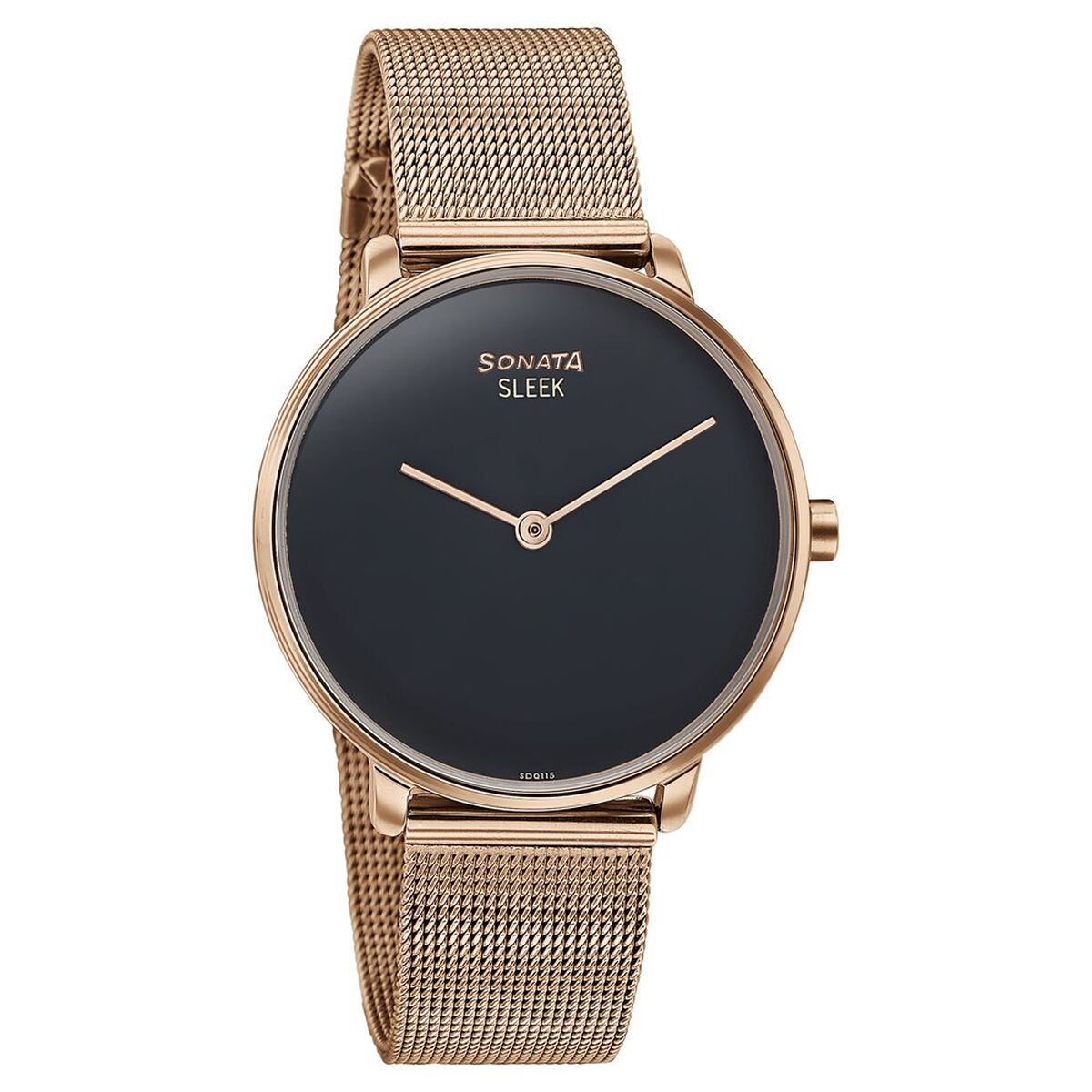 Sonata Sleek Quartz Analog Black Dial Rose Gold Stainless Steel Strap Watch for Women 2