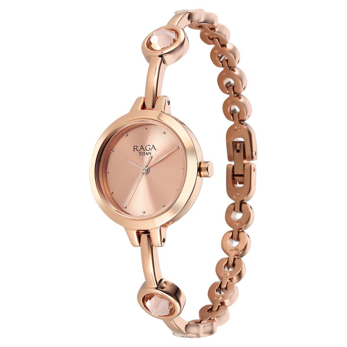 Titan Raga Viva Quartz Analog Rose Gold Dial Metal Strap Watch for Women 3