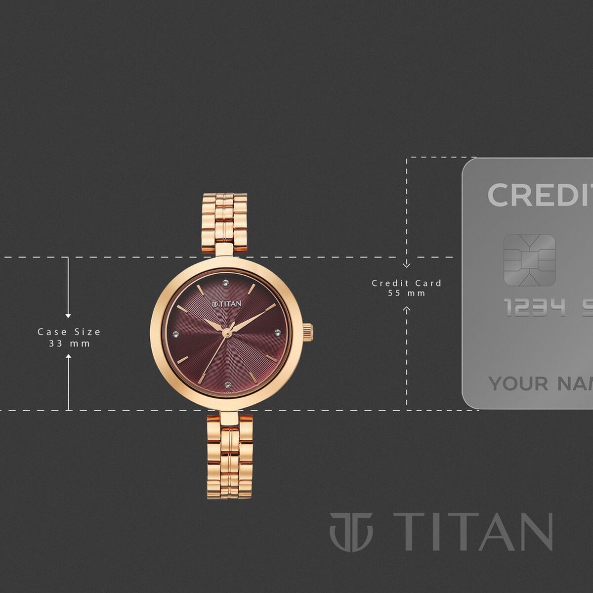 Titan Titan Karishma Quartz Analog Pink Dial Rose Gold Stainless Steel Strap Watch For Women 4