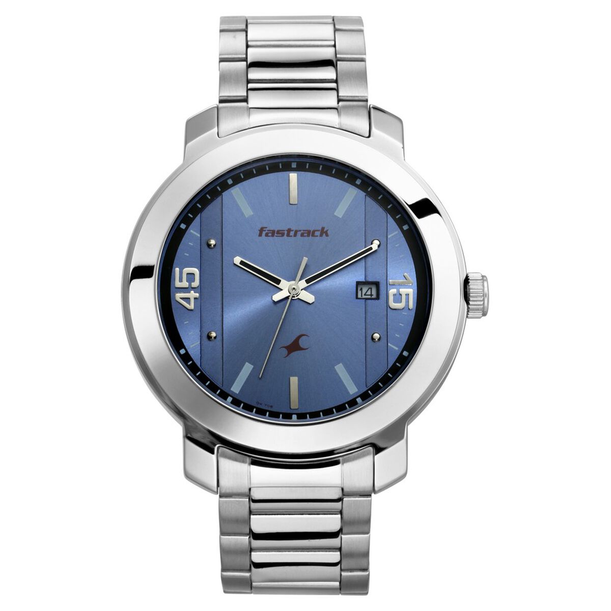 Fastrack Bare Basics Quartz Analog with Date Blue Dial Stainless Steel Strap Watch for Guys 3