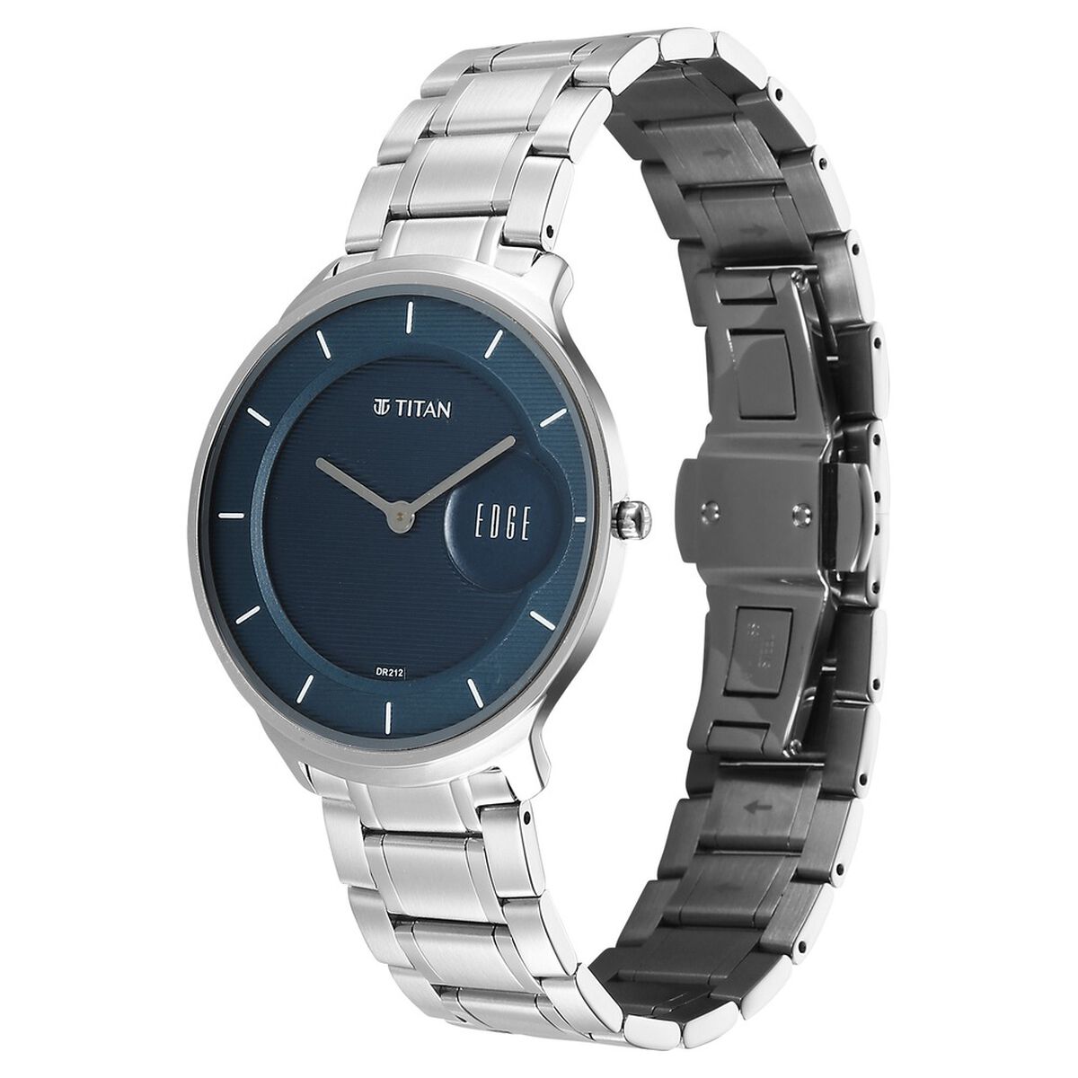 Titan Edge Murals Quartz Analog Blue Dial Stainless Steel Strap Watch For Men 4