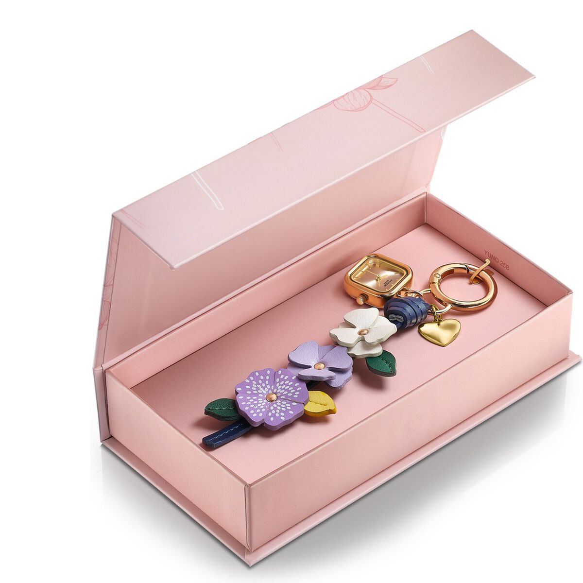 Key Chain Watch By Sonata Quartz Analog Golden Dial Purple Leather Key Chain Strap Watch For Women 5