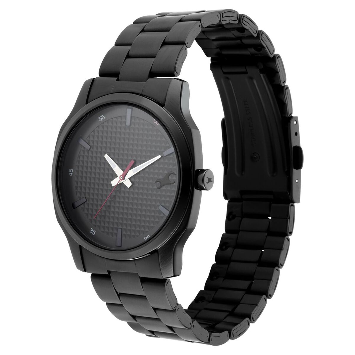 Fastrack Stunners Quartz Analog Black Dial Metal Strap Watch for Guys 4