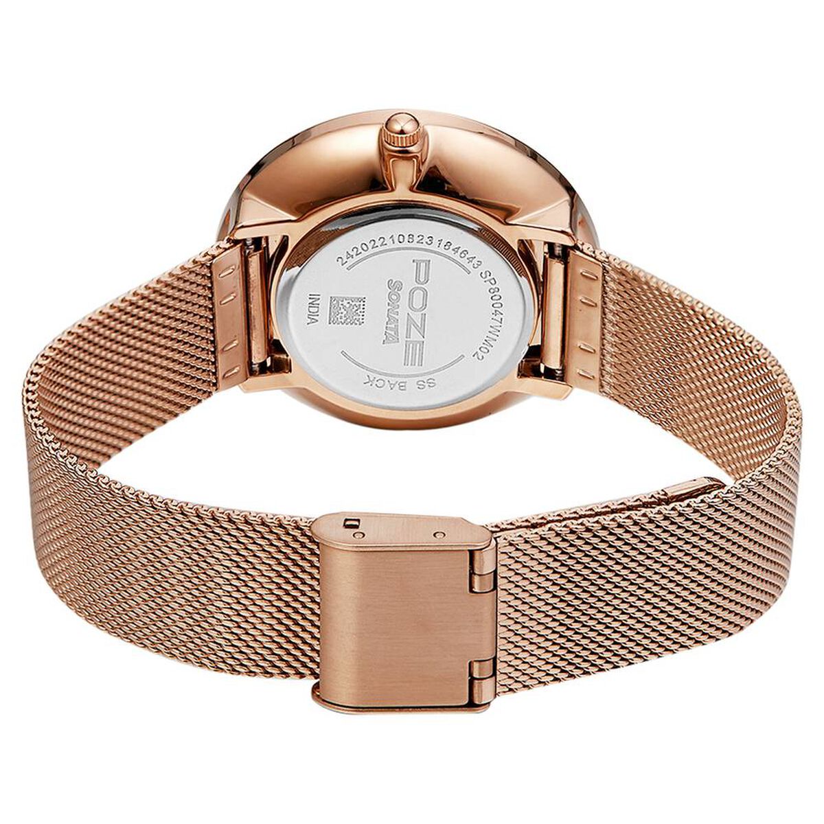 Poze by Sonata Quartz Analog Black Dial Stainless Steel Strap Watch for Women 5