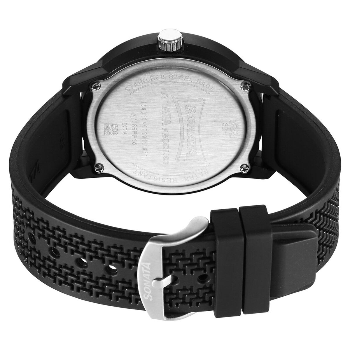 Sonata Volt Quartz Analog Black Dial Polyurethane Strap Watch for Men 4