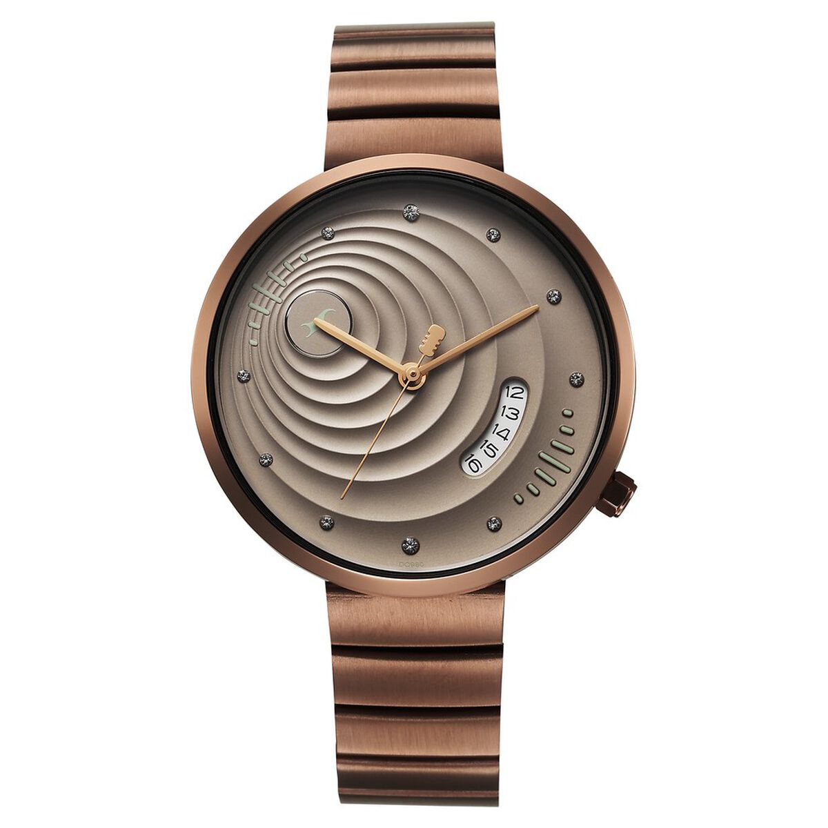 Fastrack Groove Quartz Analog with Date Beige Dial Girls Stainless Steel Watch 2