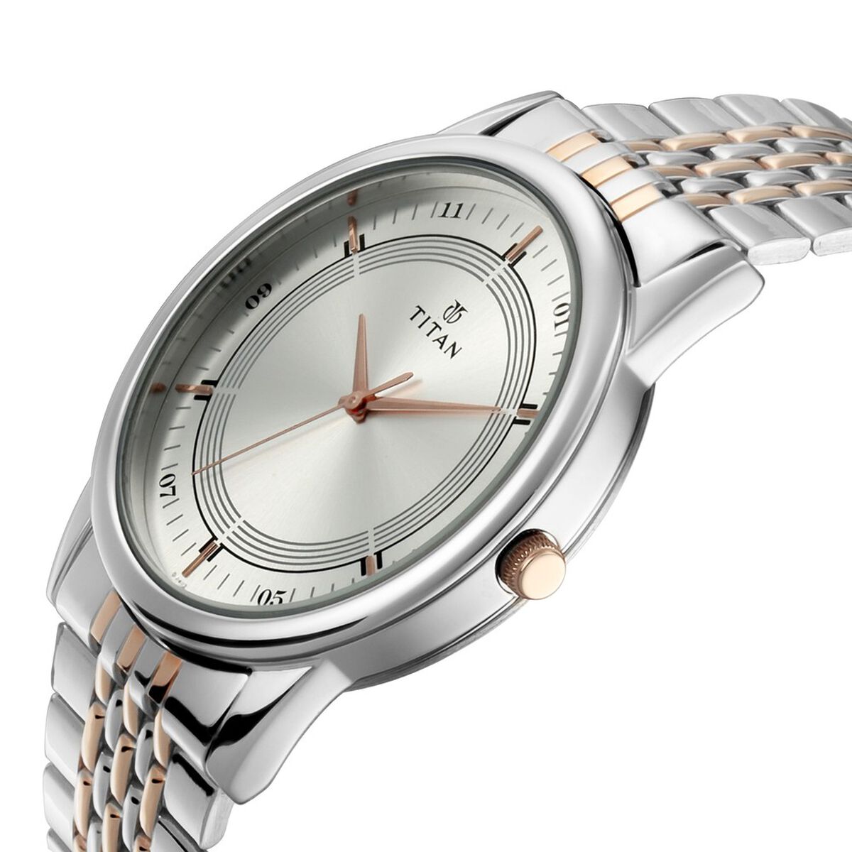 Titan Bandhan Quartz Analog Silver Dial Two Toned Stainless Steel Strap Watch For Couple 2