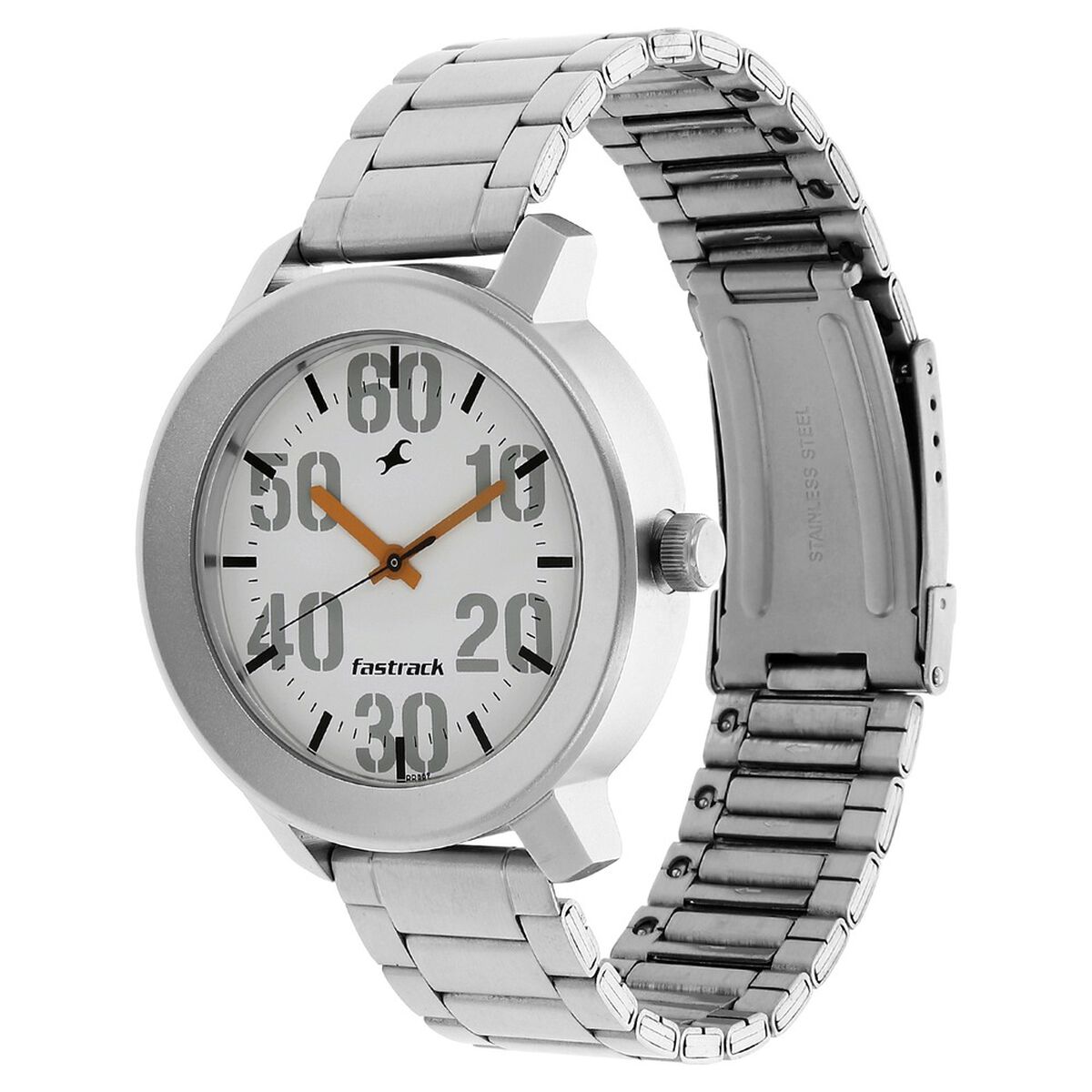 Fastrack Quartz Analog White Dial Stainless Steel Strap Watch for Guys 2