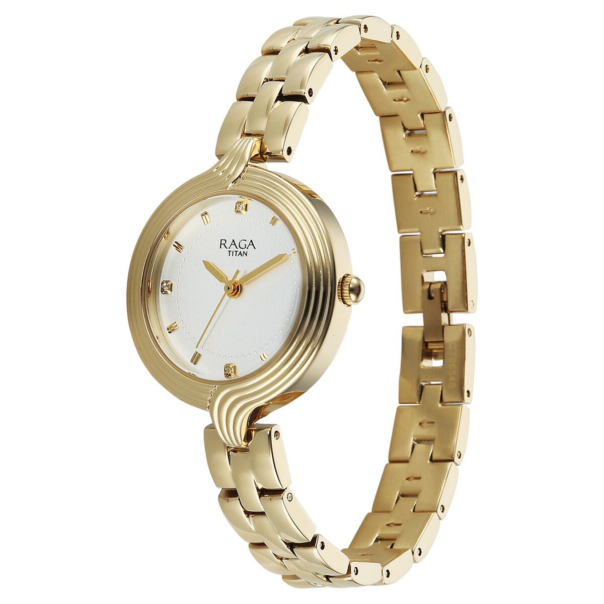 Titan Raga Showstopper Quartz Analog White Dial Rose Gold Metal Strap Watch For Women 3