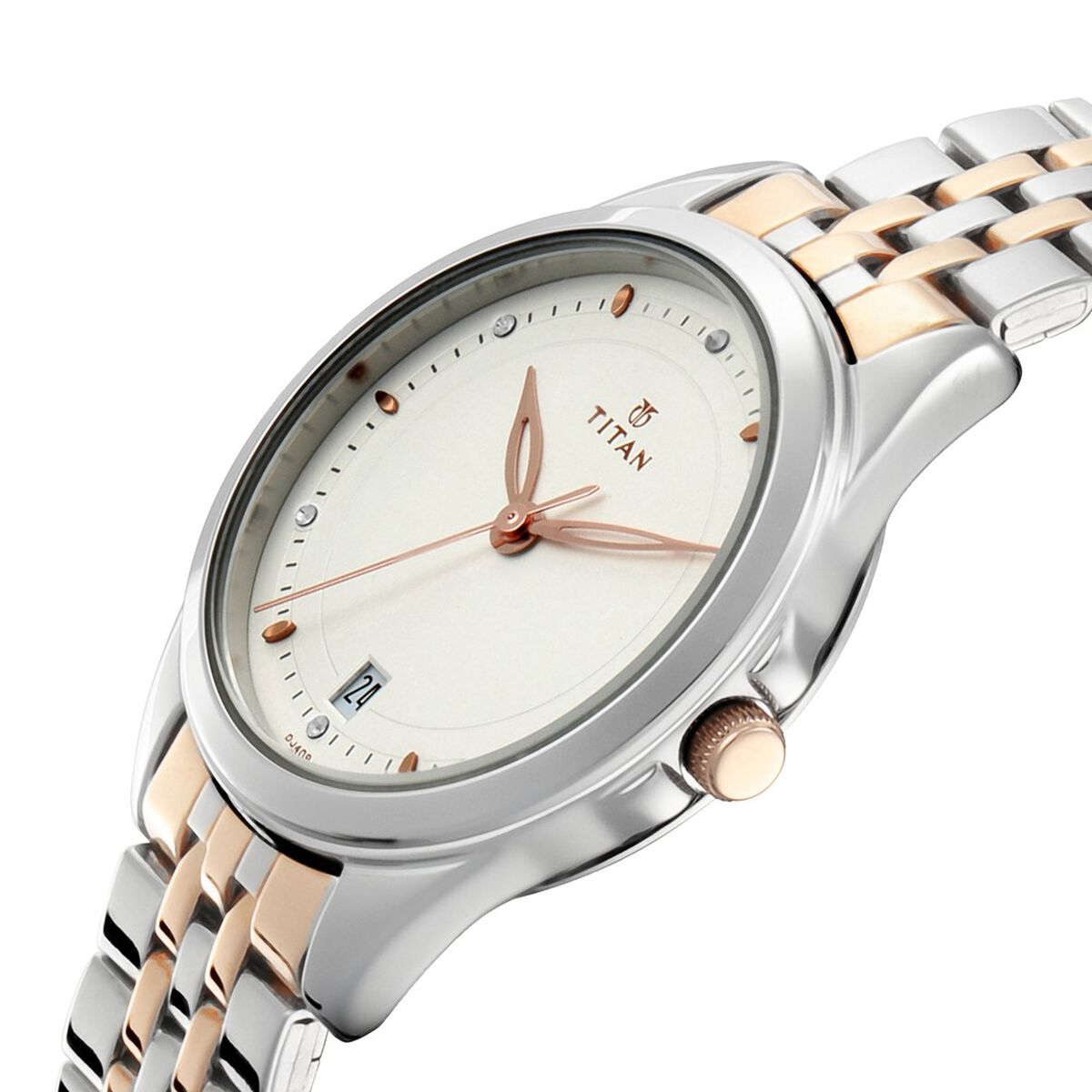 Titan Bandhan Quartz Analog with Day and Date Silver Dial Stainless Steel Strap Watch for Couple 3