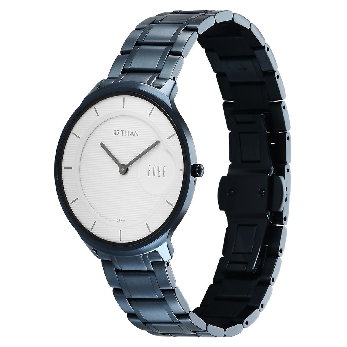 Titan Edge Murals Quartz Analog White Dial Blue Stainless Steel Strap Watch For Men 4