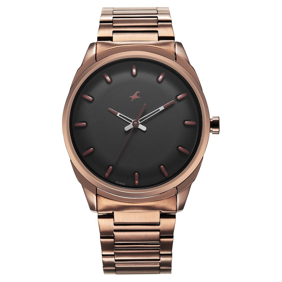 Fastrack Quartz Analog Black Dial Brown Stainless Steel Strap Watch for Guys 1