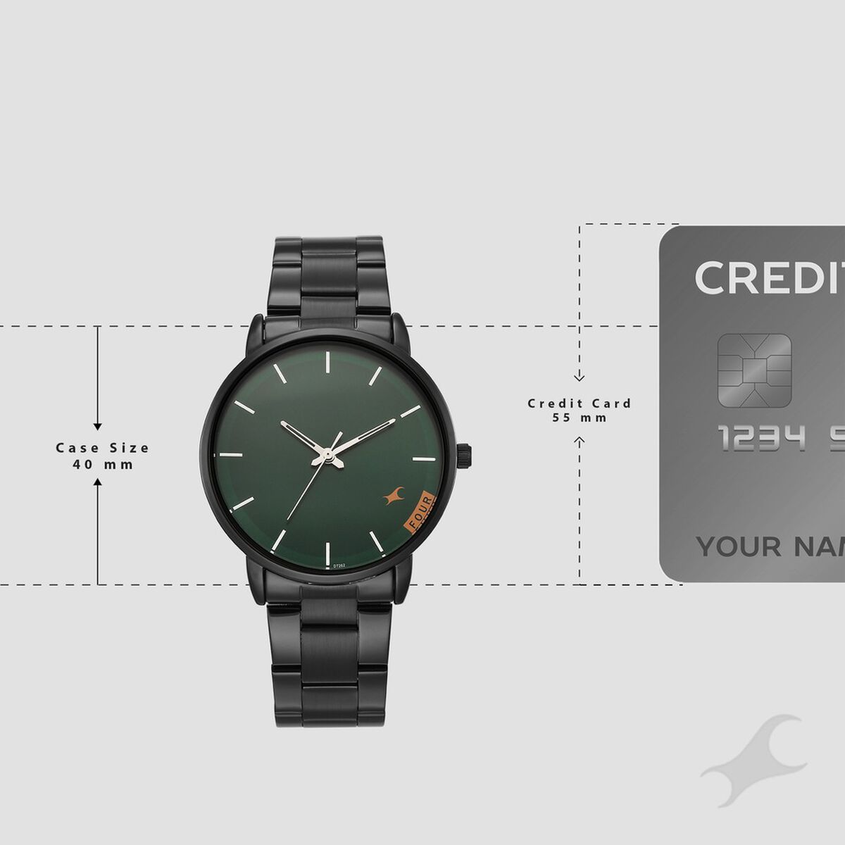 Fastrack Stunners Quartz Analog Green Dial Silver Stainless Steel Strap Watch For Guys 4