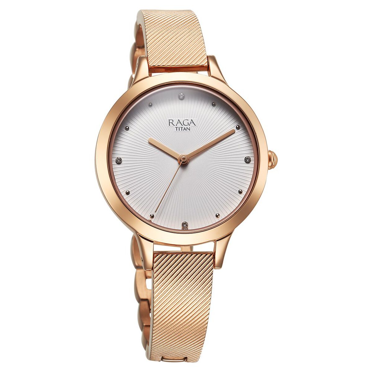 Titan Raga Memoirs Quartz Analog White Dial With Rose Gold Color Metal Strap Watch For Women 2