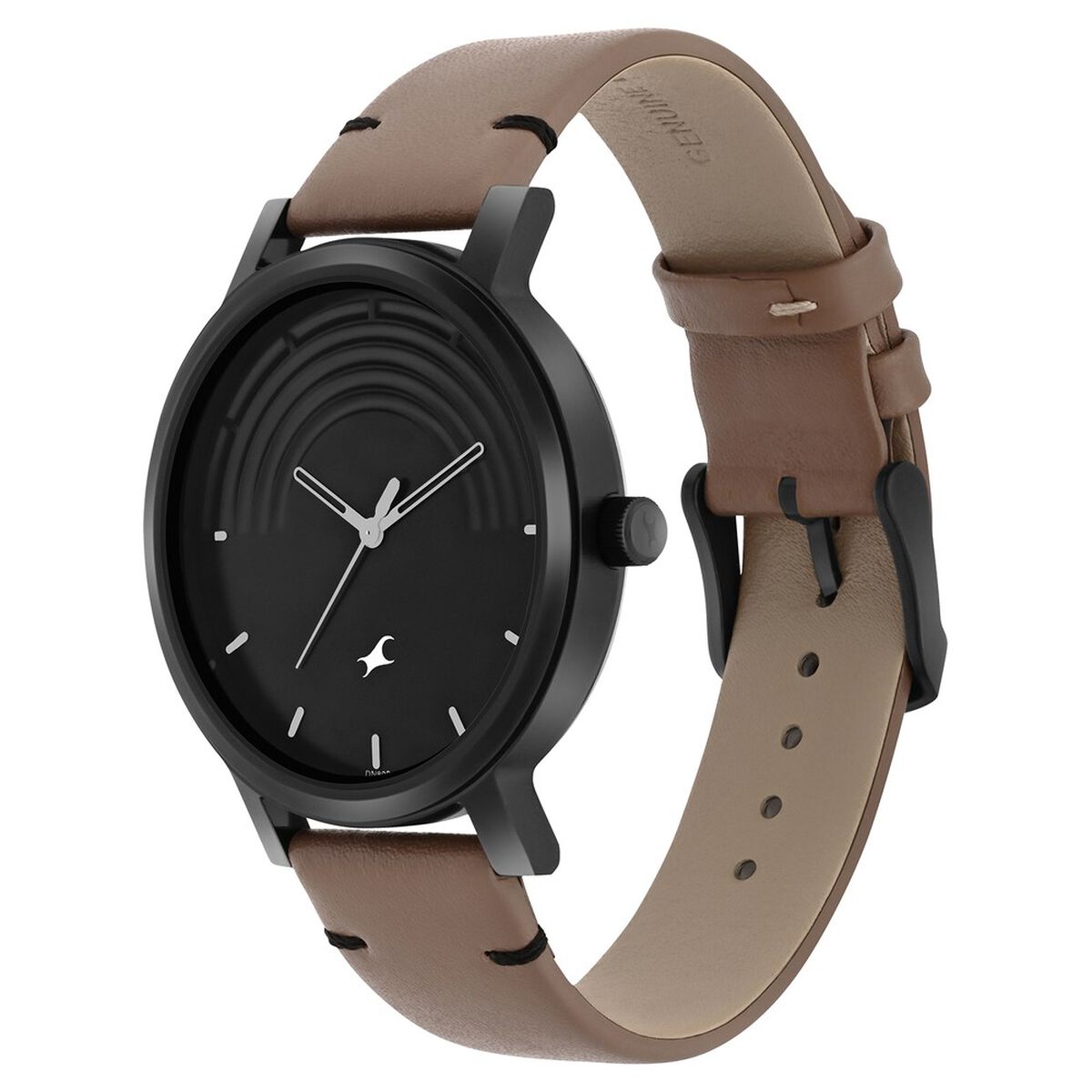 Fastrack Crush Quartz Analog Black Dial Leather Strap Watch for Guys 3