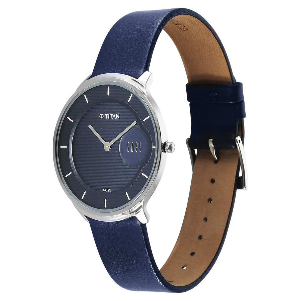 Titan Edge Murals Quartz Analog Blue Dial Blue Leather Strap Watch For Men 4